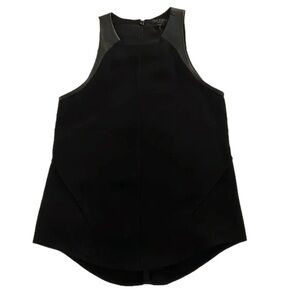 Women’s RAG & BONE Black Faux Leather Accent  Tank Top Size Medium